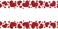 Seamless background with hearts, valentines day seamless heart border, design decoration with 3d red hearts and copy space for tex Royalty Free Stock Photo