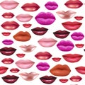 seamless background of laughing female lips