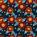 Vintage tone seamless flower pattern
