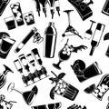 Illustration Seamless Pattern Cocktailbar Royalty Free Stock Photo
