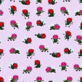 Seamless pattern with cute little flies cartoon Royalty Free Stock Photo