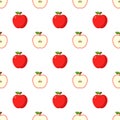 Illustration Seamless pattern Flat Apple isolated on white background , fruit patterns texture fabric , wallpaper minimal style , Royalty Free Stock Photo