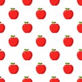 Illustration Seamless pattern Flat Apple isolated on white background , fruit patterns texture fabric , wallpaper minimal style , Royalty Free Stock Photo