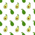 Illustration Seamless pattern Flat Avocado isolated on white background , fruit patterns texture fabric , wallpaper minimal style Royalty Free Stock Photo