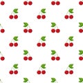 Illustration Seamless pattern Flat Cherry isolated on white background , fruit patterns texture fabric , wallpaper minimal style Royalty Free Stock Photo