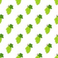 Illustration Seamless pattern Flat Green Grape isolated on white background , fruit patterns texture fabric , wallpaper minimal Royalty Free Stock Photo