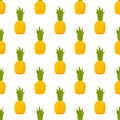 Illustration Seamless pattern Flat Pineapple isolated on white background , fruit patterns texture fabric , wallpaper minimal Royalty Free Stock Photo