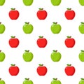 Illustration Seamless pattern Flat Red and Green Apple isolated on white background , fruit patterns texture fabric , wallpaper Royalty Free Stock Photo