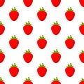 Illustration Seamless pattern Flat Strawberry isolated on white background , fruit patterns texture fabric , wallpaper minimal Royalty Free Stock Photo