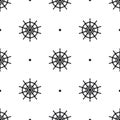 Seamless pattern with icons of steering wheels on white background