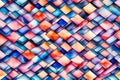 Seamless pattern of multicolored squares on a blue background Royalty Free Stock Photo