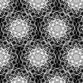 illustration, seamless pattern, white abstract ethnic flowers on a black background, lace, mandala Royalty Free Stock Photo