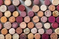 A seamless pattern of wine corkage, arranged in an artistic display on the wall, showcasing different colors and textures. th Royalty Free Stock Photo