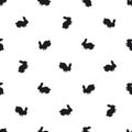 Seamless rabbit pattern on a white background Royalty Free Stock Photo