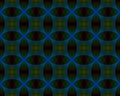 Illustration of a seamless tile pattern in blue and green circles on a black background Royalty Free Stock Photo