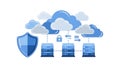 Secure Cloud Data Storage with Servers Royalty Free Stock Photo