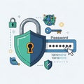 Lustration of a security concept featuring a large padlock and Royalty Free Stock Photo