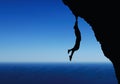 Illustration of senior climber man silhouette Royalty Free Stock Photo