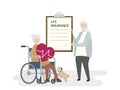 Illustration of seniors with life insurance