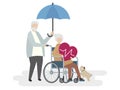 Illustration of seniors with life insurance protection