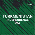 Illustration of 27 sept and turkmenistan independence day text over green and black doodles