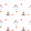 Illustration series Winter Holidays Pigs. Seamless pattern Royalty Free Stock Photo