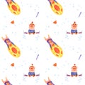 Illustration series Winter Holidays Pigs. X-mas seamless pattern Royalty Free Stock Photo