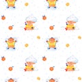 Illustration series Winter Holidays Pigs. X-mas seamless pattern Royalty Free Stock Photo