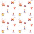 Illustration series Winter Holidays Pigs. X-mas seamless pattern Royalty Free Stock Photo