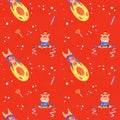 Illustration series Winter Holidays Pigs. X-mas seamless pattern Royalty Free Stock Photo