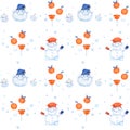 Illustration series Winter Holidays Pigs. X-mas seamless pattern Royalty Free Stock Photo