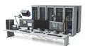 Server Room Setup with Multiple Computers and Storage Racks in White Background Data Center Illustration for Tech and Royalty Free Stock Photo