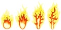 Cartoon Fire And Burning Flames Set Royalty Free Stock Photo