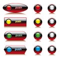Illustration set of abstract shiny buttons for web Royalty Free Stock Photo
