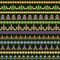 set of beads of multi-colored brush borders for design Royalty Free Stock Photo