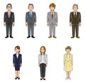 Illustration set of businessmen and businesswomen