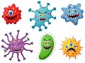 Set of cartoon germ and virus Royalty Free Stock Photo