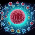Illustration of a set of cells Reproduction Royalty Free Stock Photo