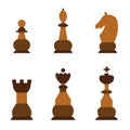 Illustration of a set of chess pieces on an isolated background. Vector illustration Royalty Free Stock Photo