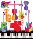 Colorful musical instruments Royalty Free Stock Photo