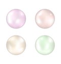 Set of colorful pearls on white background