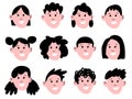 Illustration set of different man and woman hairstyles Royalty Free Stock Photo