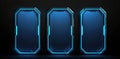 An illustration set of digital tech text boxes, futuristic frame plane user interface panels, representing futuristic