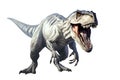 Illustration set, dinosaur T-Rex, transparent background, ancient animals, extinct species, history.Geneartive AI Royalty Free Stock Photo
