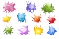 colorful watercolor blobs and splatters