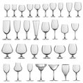 Set of empty glass goblets and wine glasses Royalty Free Stock Photo