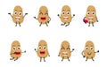 Set of funny potato vegetable cartoon character