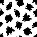 Set of Halloween ghosts on white background Royalty Free Stock Photo