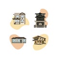 Illustration of a set of houses. Royalty Free Stock Photo