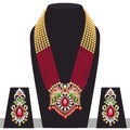 set of indian peacock wedding necklace and earrings